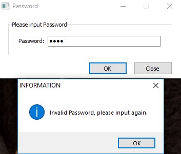 введен неправильный пароль